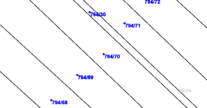 Parcela st. 794/70 v KÚ Petřvald u Nového Jičína, Katastrální mapa
