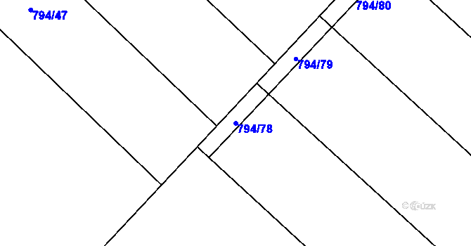 Parcela st. 794/78 v KÚ Petřvald u Nového Jičína, Katastrální mapa