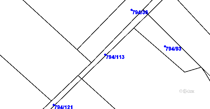 Parcela st. 794/113 v KÚ Petřvald u Nového Jičína, Katastrální mapa