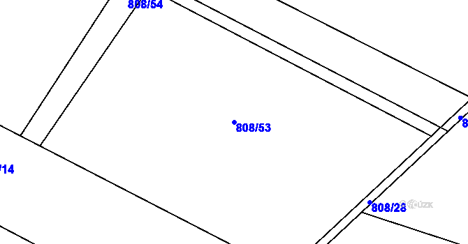Parcela st. 808/53 v KÚ Petřvald u Nového Jičína, Katastrální mapa