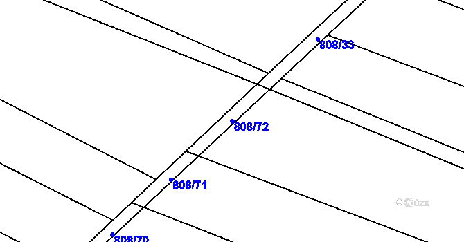 Parcela st. 808/72 v KÚ Petřvald u Nového Jičína, Katastrální mapa