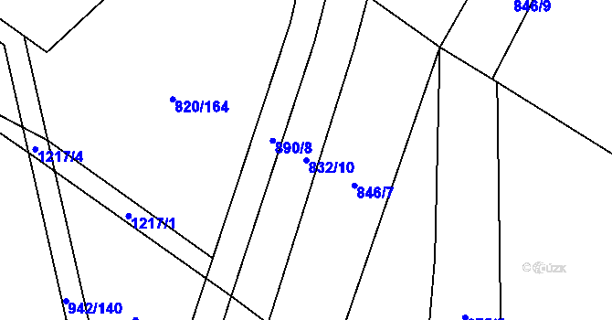 Parcela st. 832/10 v KÚ Petřvald u Nového Jičína, Katastrální mapa