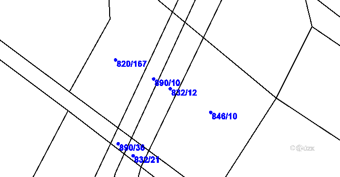 Parcela st. 832/12 v KÚ Petřvald u Nového Jičína, Katastrální mapa