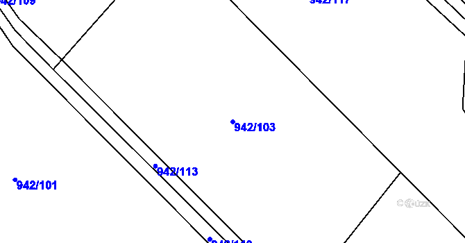 Parcela st. 942/103 v KÚ Petřvald u Nového Jičína, Katastrální mapa