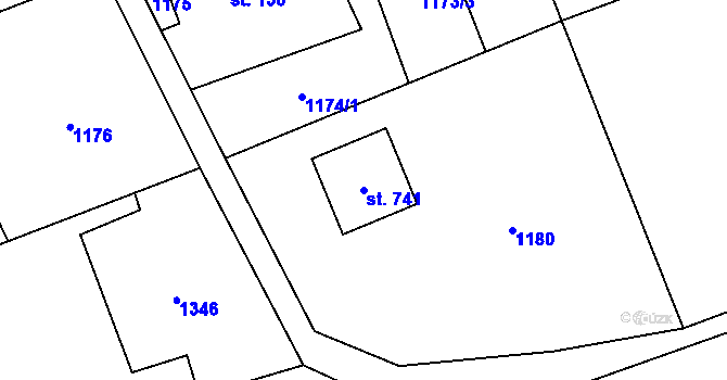 Parcela st. 741 v KÚ Petřvald u Nového Jičína, Katastrální mapa