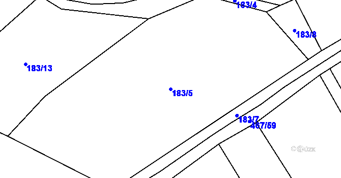 Parcela st. 183/5 v KÚ Petřvaldík, Katastrální mapa