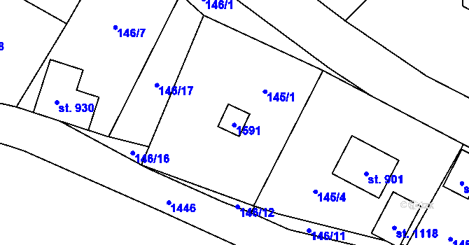 Parcela st. 773 v KÚ Pchery, Katastrální mapa