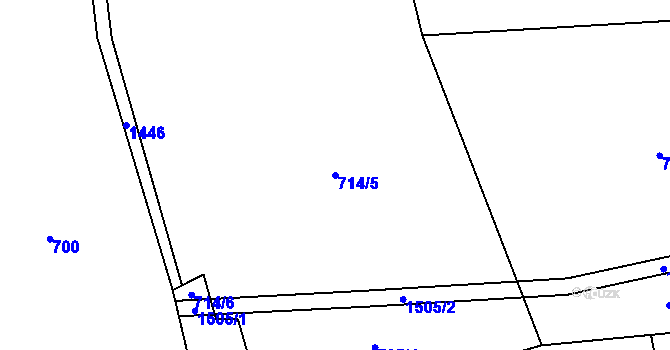 Parcela st. 714/5 v KÚ Pičín, Katastrální mapa