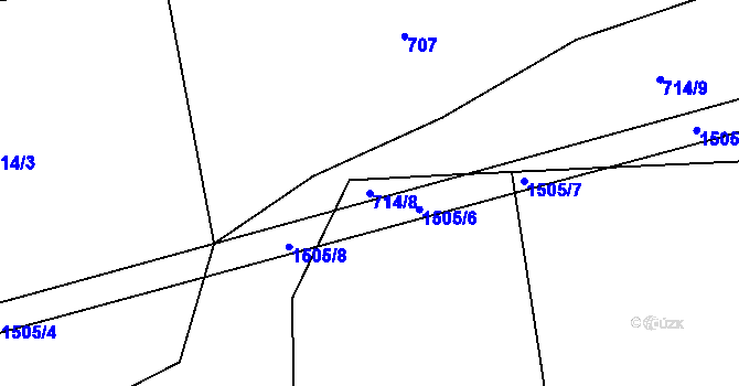 Parcela st. 714/8 v KÚ Pičín, Katastrální mapa