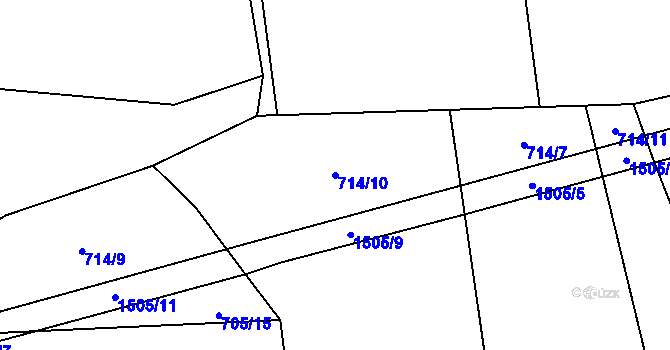 Parcela st. 714/10 v KÚ Pičín, Katastrální mapa