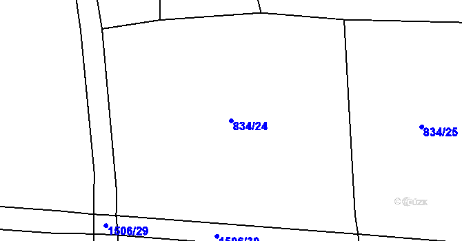 Parcela st. 834/24 v KÚ Pičín, Katastrální mapa