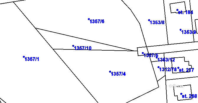 Parcela st. 1357/4 v KÚ Pičín, Katastrální mapa