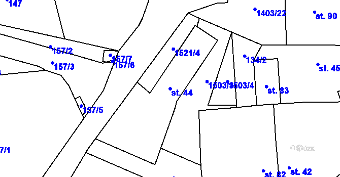 Parcela st. 44 v KÚ Pičín, Katastrální mapa