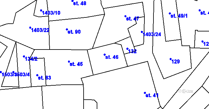 Parcela st. 46 v KÚ Pičín, Katastrální mapa