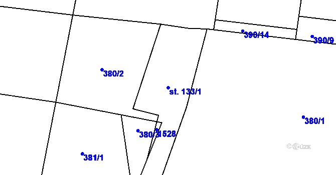 Parcela st. 133/1 v KÚ Pičín, Katastrální mapa