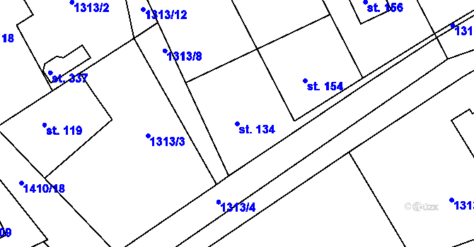 Parcela st. 134 v KÚ Pičín, Katastrální mapa