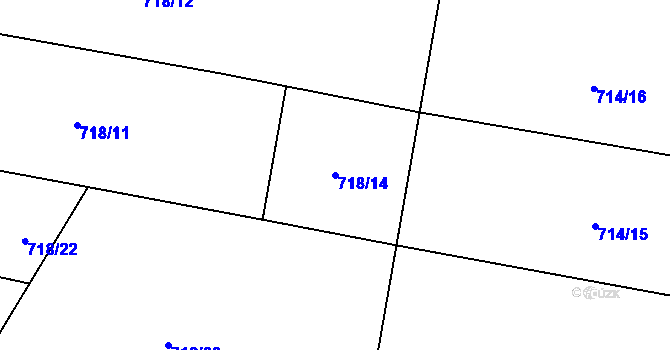 Parcela st. 718/14 v KÚ Pičín, Katastrální mapa
