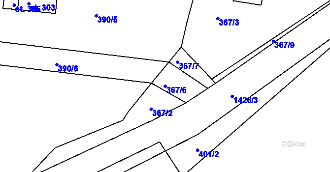 Parcela st. 367/6 v KÚ Pičín, Katastrální mapa