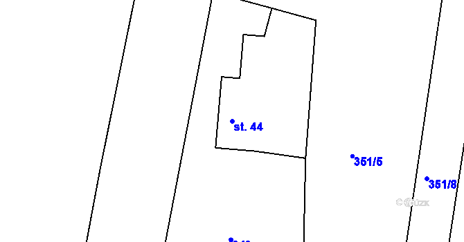 Parcela st. 44 v KÚ Pihel, Katastrální mapa