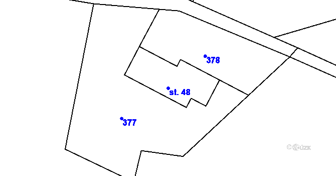 Parcela st. 48 v KÚ Pihel, Katastrální mapa