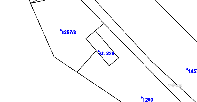 Parcela st. 229 v KÚ Pihel, Katastrální mapa