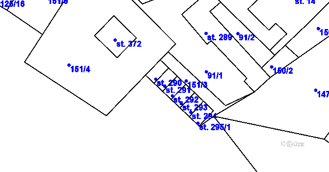 Parcela st. 291 v KÚ Pihel, Katastrální mapa