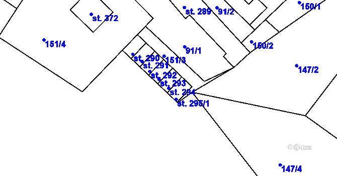 Parcela st. 294 v KÚ Pihel, Katastrální mapa