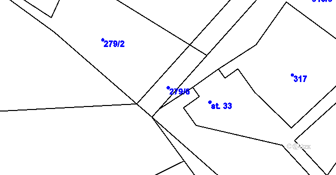 Parcela st. 279/6 v KÚ Pihel, Katastrální mapa
