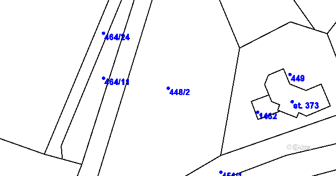 Parcela st. 448/2 v KÚ Pihel, Katastrální mapa