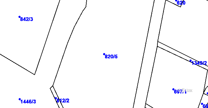 Parcela st. 820/5 v KÚ Pihel, Katastrální mapa