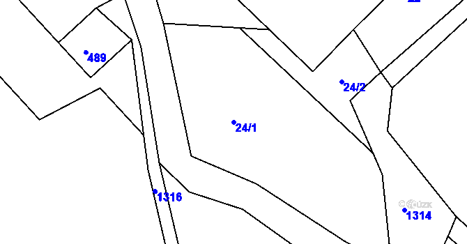 Parcela st. 24/1 v KÚ Pihel, Katastrální mapa