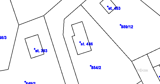 Parcela st. 436 v KÚ Pihel, Katastrální mapa