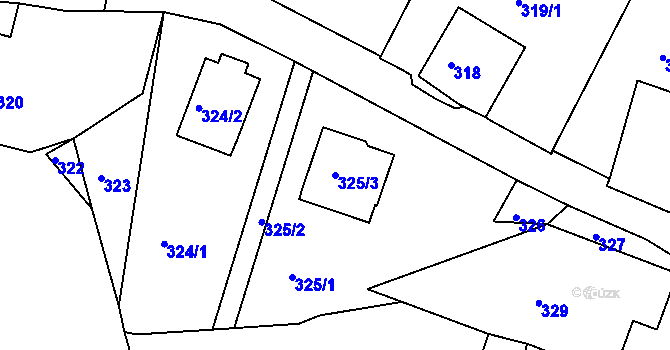 Parcela st. 325/3 v KÚ Pila, Katastrální mapa