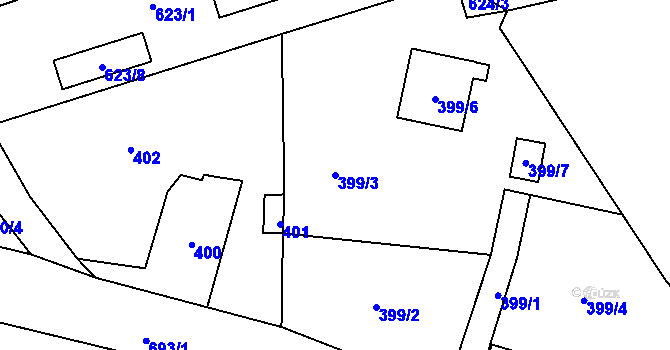 Parcela st. 399/3 v KÚ Pila, Katastrální mapa