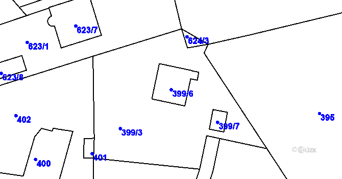 Parcela st. 399/6 v KÚ Pila, Katastrální mapa