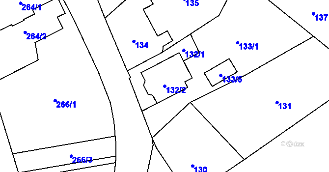 Parcela st. 132/2 v KÚ Pila, Katastrální mapa