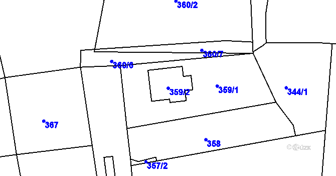 Parcela st. 359/2 v KÚ Pila, Katastrální mapa