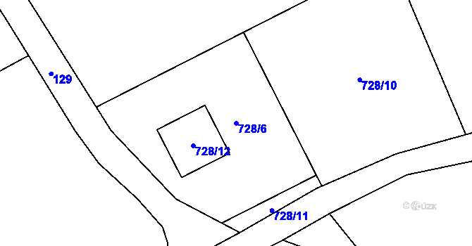 Parcela st. 728/6 v KÚ Pila, Katastrální mapa