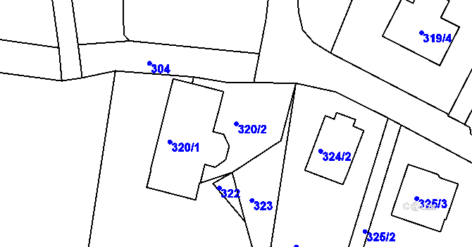 Parcela st. 320/2 v KÚ Pila, Katastrální mapa