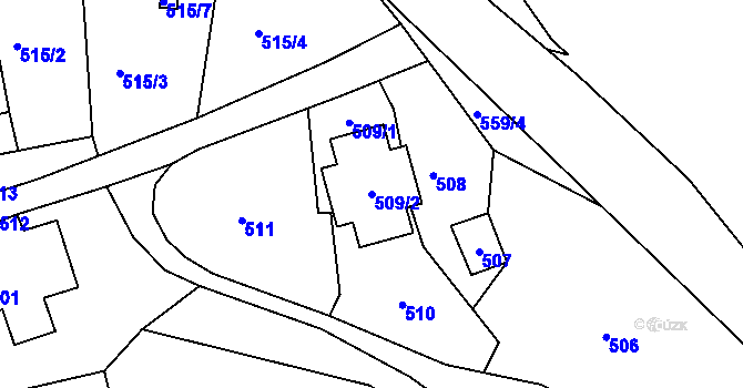 Parcela st. 509/2 v KÚ Pila, Katastrální mapa
