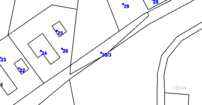 Parcela st. 20/3 v KÚ Pila, Katastrální mapa