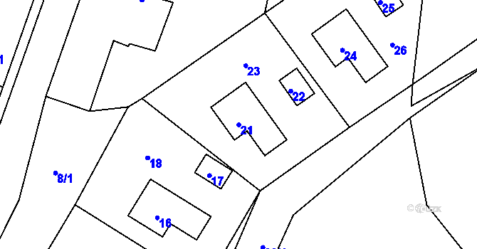 Parcela st. 21 v KÚ Pila, Katastrální mapa