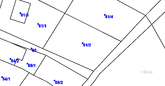 Parcela st. 61/2 v KÚ Pila, Katastrální mapa