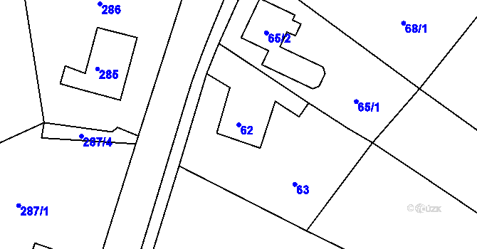 Parcela st. 62 v KÚ Pila, Katastrální mapa