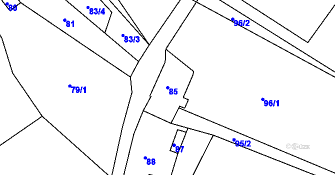 Parcela st. 85 v KÚ Pila, Katastrální mapa