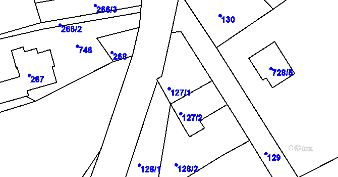 Parcela st. 127/1 v KÚ Pila, Katastrální mapa