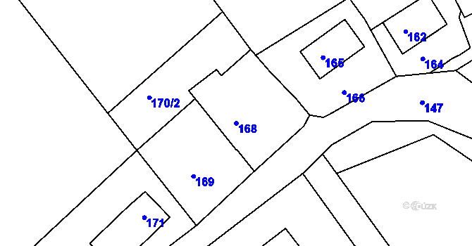 Parcela st. 168 v KÚ Pila, Katastrální mapa