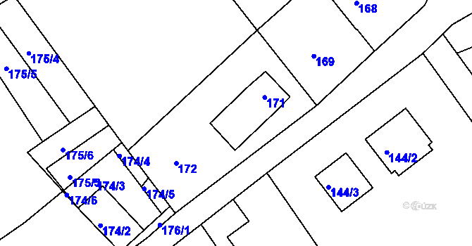 Parcela st. 171 v KÚ Pila, Katastrální mapa