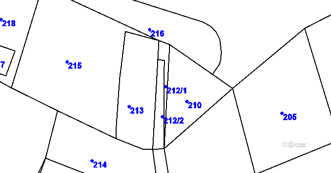 Parcela st. 212/1 v KÚ Pila, Katastrální mapa