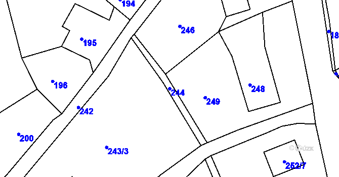 Parcela st. 244 v KÚ Pila, Katastrální mapa